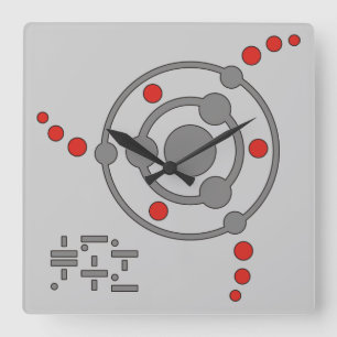 Kornkreis Piktogramm / crop circle pictogram II Quadratische Wanduhr
