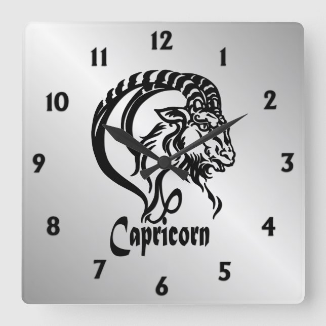 Kornmarinade, Meerziege Zodiac Quadratische Wanduhr (Vorderseite)