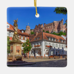 Kornmarkt und Schloss in Heidelberg, Deutschland Keramikornament