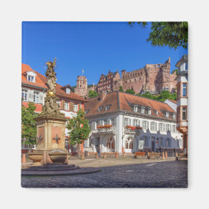 Kornmarkt und Schloss in Heidelberg, Deutschland Magnet