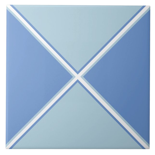 Kornmehl und hellblaues und weißes Diamantkreuz Fliese (Vorderseite)