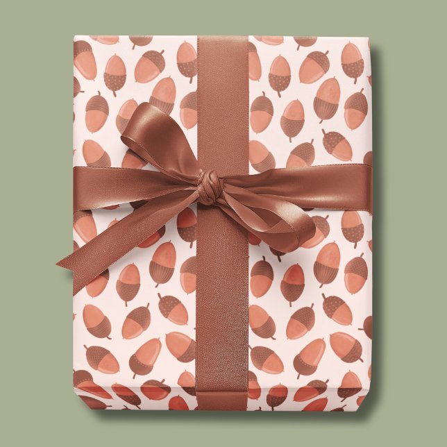 Kornmuster Geschenkpapier Set (Autumnal acorn pattern wrapping paper)