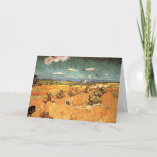 Kornstapel mit Mähdrescher von Vincent van Gogh Karte
