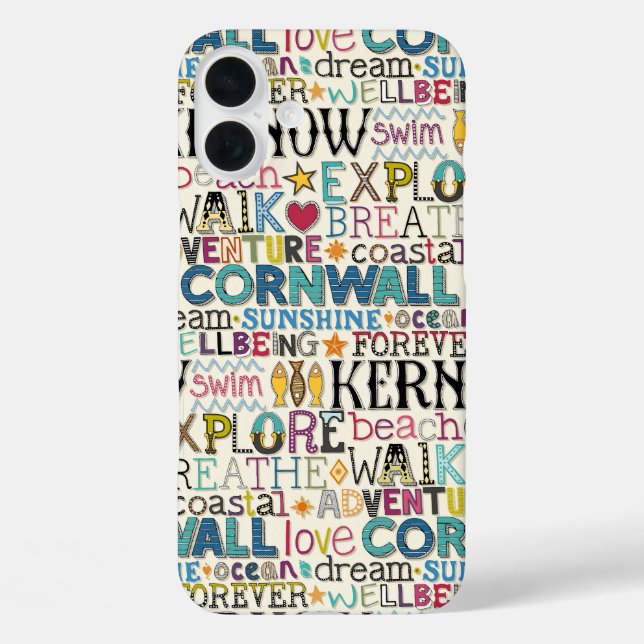 Kornwandtypografie iPhone 16 Plus Hülle (Rückseite)