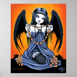 "Korona-" gotisches Kristallengels-Kunst-Plakat Poster