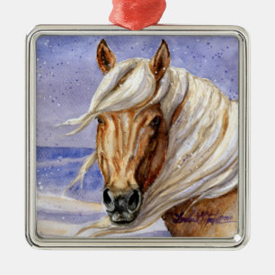 Koronaberühmte wilde Stallions-Verzierung Silbernes Ornament