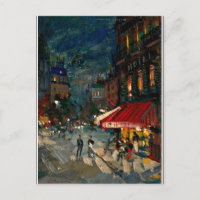 Korovin - Corner Café bei Night, Paris gerahmt