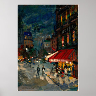 Korovin - Eckcafé bei Nacht, Paris gerahmt Poster