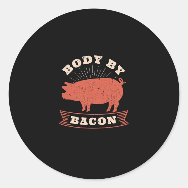 Körper durch Bacon für ketogenetische Ernährung mi Runder Aufkleber (Vorderseite)
