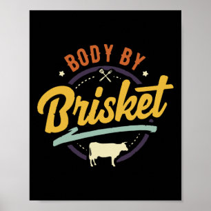 Körper Durch Brisket Byckyard Grillfest Bbq-Grill Poster