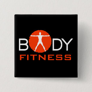 Körper-Verrücktheits-Fitness Vitruvian Button