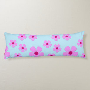 Körperkissen, grün blau mit rosa Blume Seitenschläferkissen