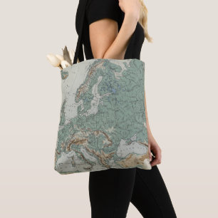 Körperliche Karte von Europa Tasche