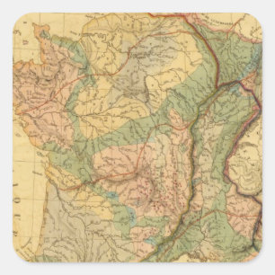 Körperliche und mineralogische Karte von Quadratischer Aufkleber