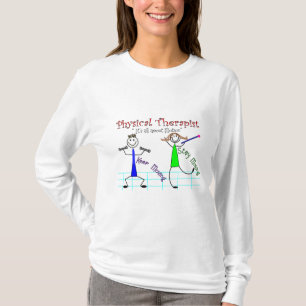 Körperlicher Therapeut-Stock-Leute "behalten das T-Shirt
