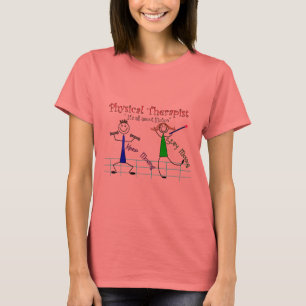 Körperlicher Therapeut-Stock-Leute "behalten das T-Shirt