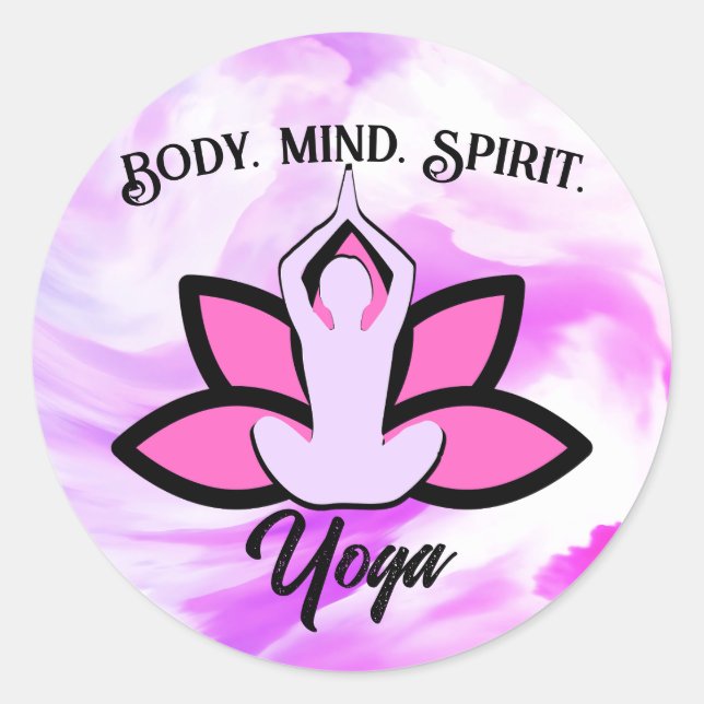KÖRPERMIND SPIRIT YOGA Medizin Aasana Runder Aufkleber (Vorderseite)
