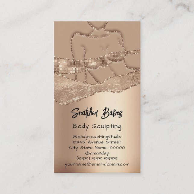 Körpermodellierung Kosmetik Logo QR Code Rose Visitenkarte (Vorderseite)