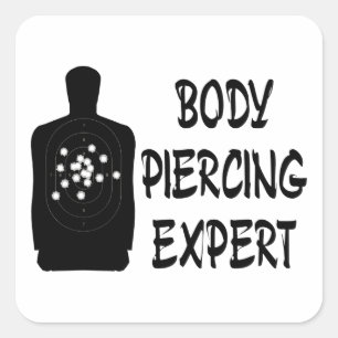 Körperpiercing-Experte Quadratischer Aufkleber