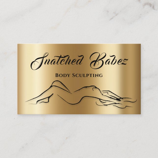 Körperskulptur Schönheitslogo Massage Homey Gold Visitenkarte (Vorderseite)