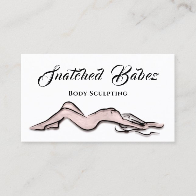 Körperskulptur Schönheitslogo Massage QRCODE Pink Visitenkarte (Vorderseite)