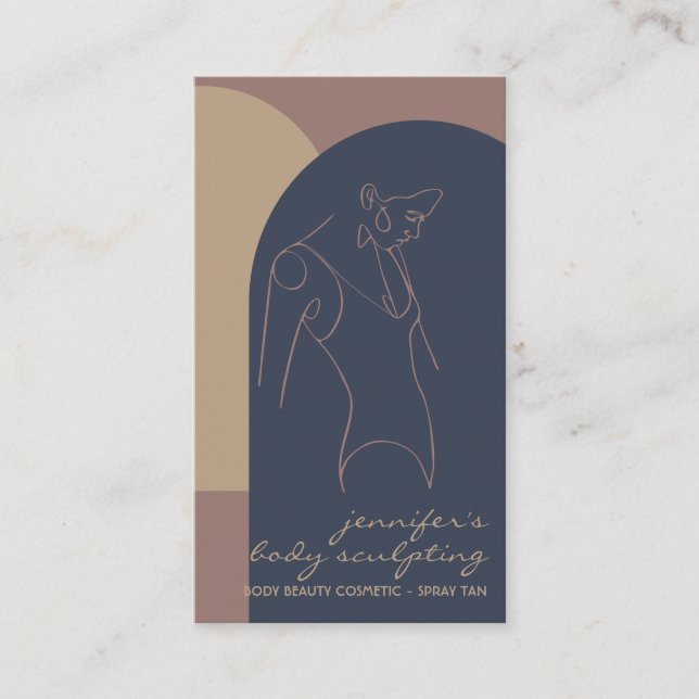 Körperskulpturenbildung Spray Tan Salon Frau Visitenkarte (Vorderseite)