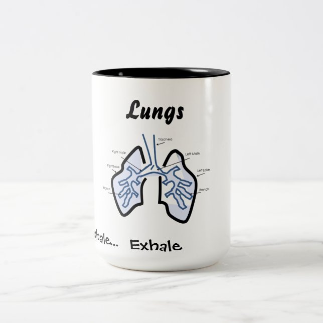 Körperteile -- Menschliche Lungen Zweifarbige Tasse (Mittel)