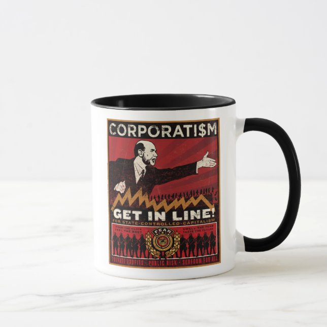 Korporativismus-Propaganda-Tasse Tasse (Rechts)
