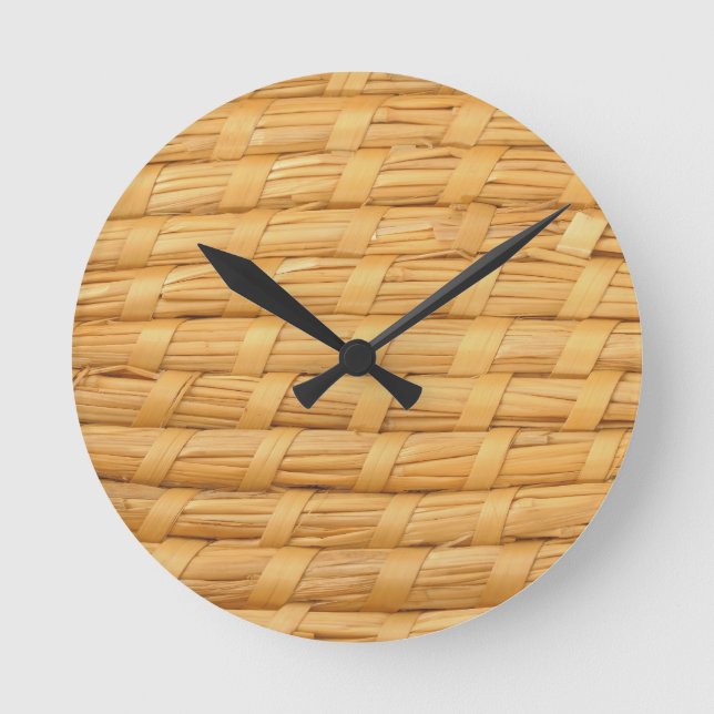 Korre Geflecht Hintergrund Runde Wanduhr (Vorderseite)