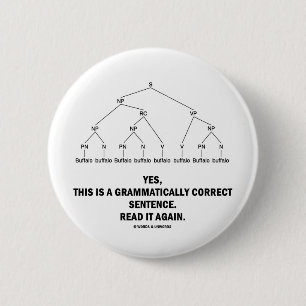 Korrekter Satz des Büffel-(8mal) grammatisch Button