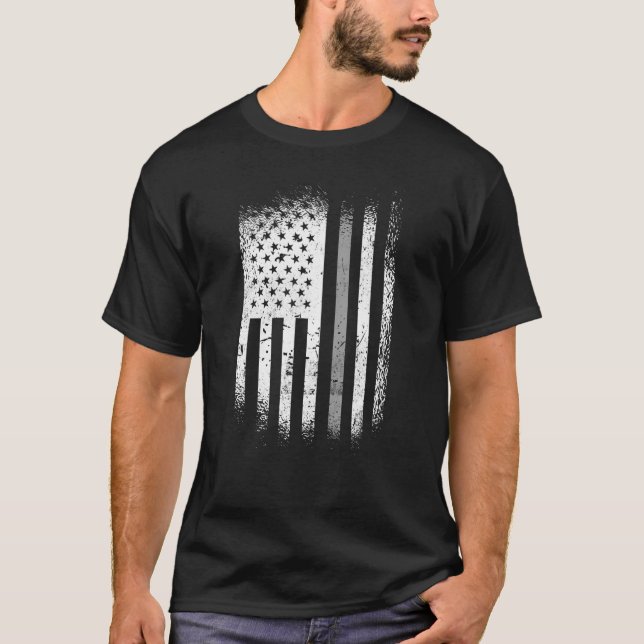 Korrektor, American Flag Silver Line T-Shirt (Vorderseite)