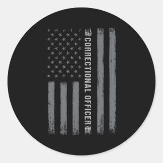 Korrektor auf der amerikanischen Flagge Runder Aufkleber