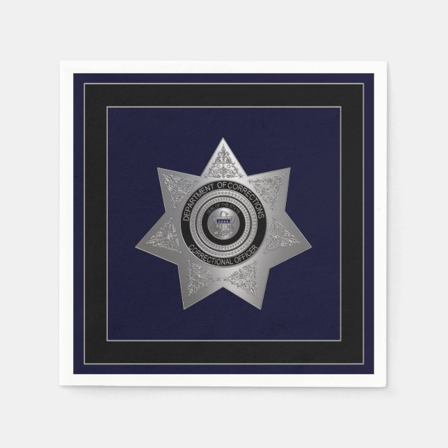 Korrektor Silver Abzeichen Sq-Paper Napkins Serviette (Vorderseite)