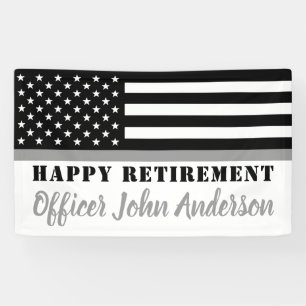 Korrektur der Thin Gray Line Flag Happy Retirement Banner
