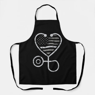 Korrektur der US-Fahne "Nurse Thin Gray Line Heart Schürze