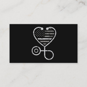 Korrektur der US-Fahne "Nurse Thin Gray Line Heart Visitenkarte