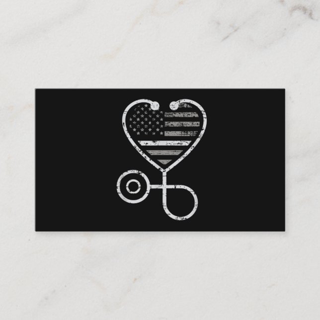 Korrektur der US-Fahne "Nurse Thin Gray Line Heart Visitenkarte (Vorderseite)