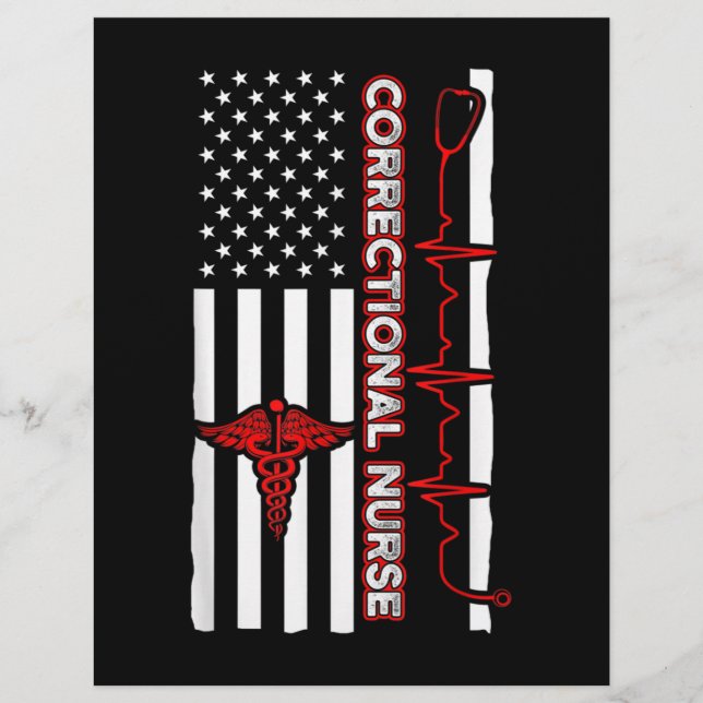 Korrektur Nurse USA Flag Nursing RN Briefbogen (Vorderseite)