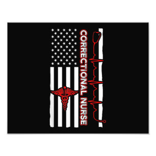 Korrektur Nurse USA Flag Nursing RN Fotodruck