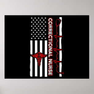 Korrektur Nurse USA Flag Nursing RN Poster