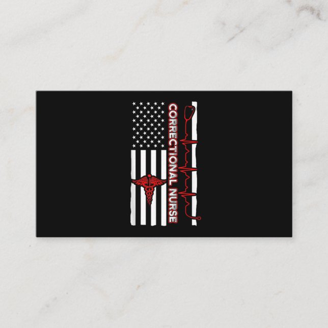 Korrektur Nurse USA Flag Nursing RN Visitenkarte (Vorderseite)