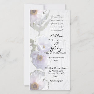 Korrigierte Hochzeits-Einladung mit Pfingstrosen Dankeskarte