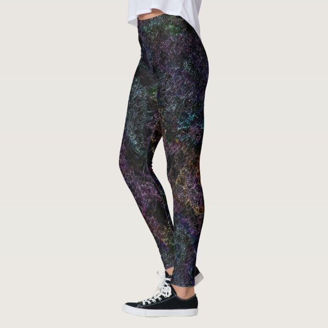 Korrodierter oder zerstörter dunkelfarbiger Schwam Leggings (Links)
