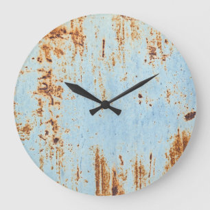 Korrodiertes Metall, Grunge Textur Hintergrund. Große Wanduhr