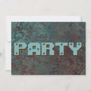 Korrosion "Kupfer", Aufdruck "Party" Einladung