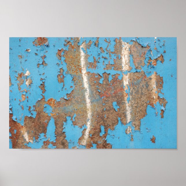 Korrosionsmetall1617 BLAU-RUSTTEXTURES-METALS-SHIN Poster (Vorne)