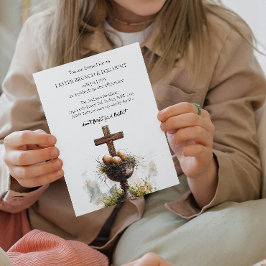 Korse und Eier im Korb und Eierjagd Einladung