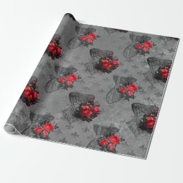 Korsett und Rote Rose Geschenkpapier