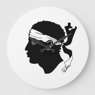 Korsika-Flagge Akrylwall-Uhr Große Wanduhr