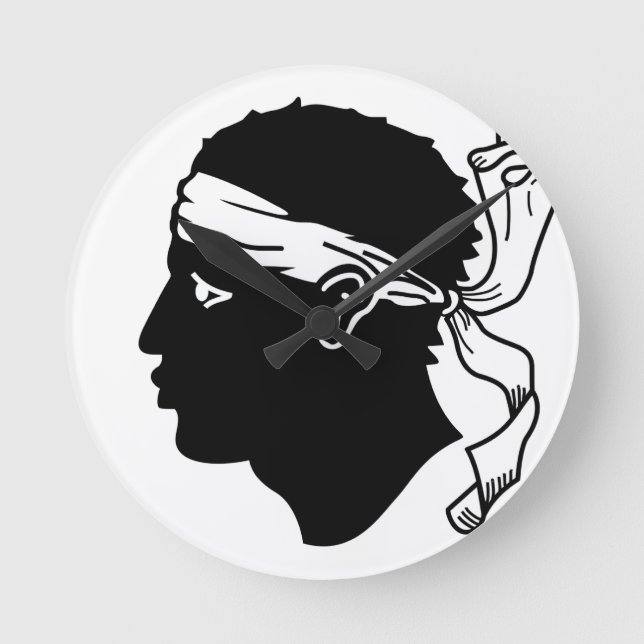 Korsika-Flagge Runde Wanduhr (Vorderseite)